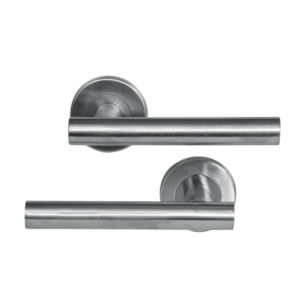 ﻿MACKIE STAINLESS STEEL LEVER HANDLES ON ROSE