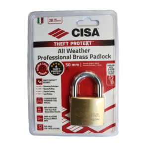 CISA PADLOCK BRASS 50MM