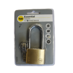 YALE ESSENTIAL PADLOCK 50MM L/SHACKLE BRASS