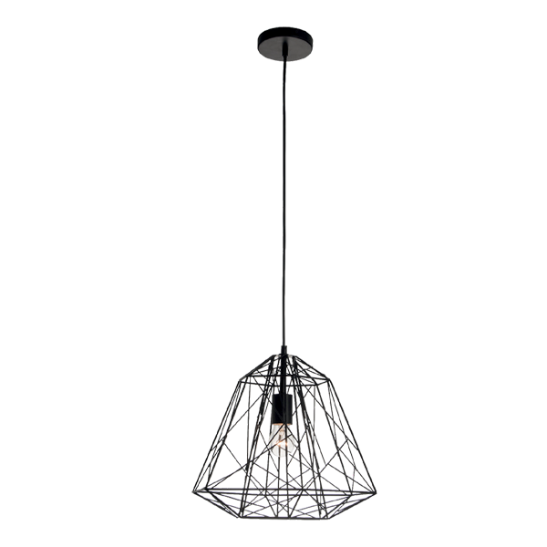 BRIGHT STAR 1-LIGHT BLACK METAL PENDANT