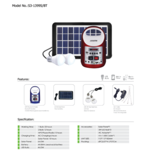 ELOTUS SOLAR KIT 2 X 3W LAMP / MEDIA PLAYER / LANTERN