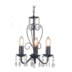 Eurolux 3-Light Metal Chandelier with Crystals