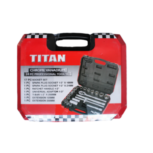 TITAN SOCKET SET 24PC 1/2"