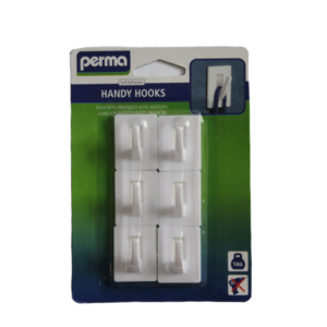 PERMA 046 ADHESIVE HANDY HOOKS X 6