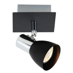 Bright Star Spotlight 1-Light Matt Black and Polished Chrome