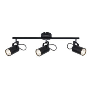 Bright Star Black Metal & Polished Chrome 3-light Spotlight