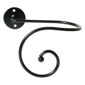 Curtain Tieback Matt Black Steel Scroll X 2