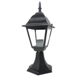 Flash Lantern 4-Panel Pillar Mount Black