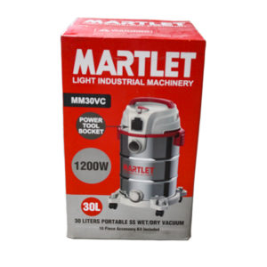 MARTLET VACUUM CLEANER 30L 1200W S/STEEL WET AND DRY