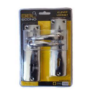 BBL ECONO MORTICE LOCKSET CHROME PLATED 4-LEVER