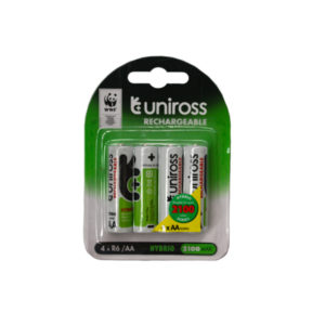 UNIROSS RECHARGEABLE BATTERY AA 2100MAH 4PACK