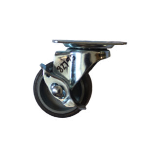 CASTOR WHEEL MEDIUM DUTY GREY SWIVEL PLATE BRAKE 50MM