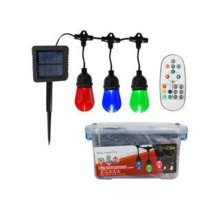 SOLAR LED COLOUR STRING + REMOTE + 10 BULBS