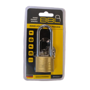 BBL PADLOCK 40MM BRASS LONG SHACKLE