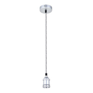 Bright Star Pendant 1-Light Aluminium Grey Twist Cord