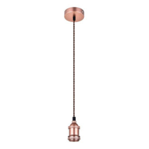 Bright Star Pendant 1-Light Rose Gold Brown Twist Cord