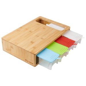 Eiger Bernese Cutting Board with Prep Storage Jars