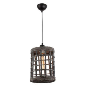 Bright Star Pendant 1-Light Iron and Ratten 330mm