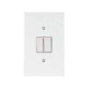 LESCO WHITE STEEL 2X4 2L SWITCH + COVER