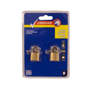 Jaguar Padlock 20MM Brass 2-Pack