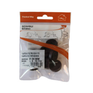 PLASTIC GLIDES ROUND FELT SCREW BROWN 24MM (8)