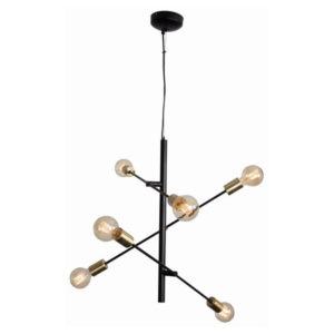 Bright Star Black Pendant 6-Light Adjustable Arms