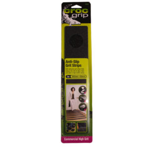 Croc Grip Anti-Slip Grit Strip Black 300Mm X 65Mm X 3Pc