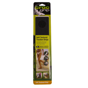 Croc Grip Anti-Slip Grit Strip Black Soft 300Mm X 65Mm X 3Pc