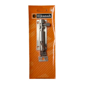 ELKANAH BARREL BOLT SATIN CHROME HEAVY DUTY OFFSET 100MM