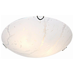 BRIGHT STAR CEILING LIGHT PATTERNED GLASS AND POLISHED CHROME CLIPS