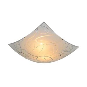 RADIANT SQUARE CEILING LIGHT WITH FROSTED PATTERNED GLASS 300MM