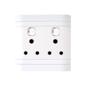 LESCO COVER STRIP RANGE DOUBLE SOCKET OUTLET