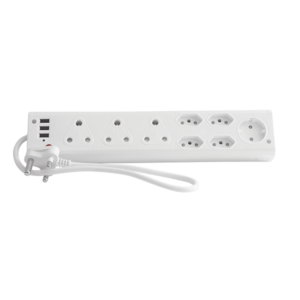 AUSMA 8-WAY MULTIPLUG WITH USB CHARGE PORTS