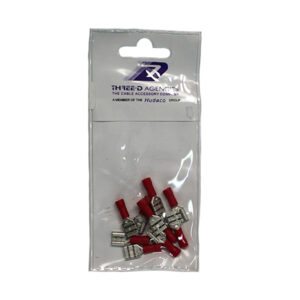 LUGS PRE-PACK RED MALE SPADE 6.4MM