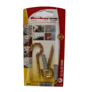 Fischer Hook & Plug  Brass 6MM X 30MM (2)