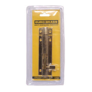 EURO BRASS BARREL BOLT BRASS STRAIGHT HEAVY DUTY 100MM X 32MM