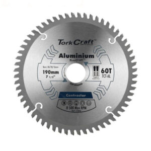 TORK CRAFT CIRCULAR SAW BLADE 190MM X 30MM X 60T ALUMINIUM