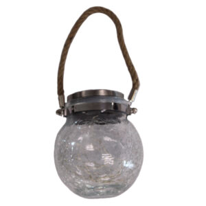 SOLAR CRACKLE GLASS FINISH HANGING JAR