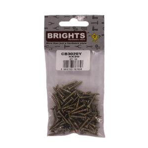 CHIPBOARD SCREWS 4MM X 20MM (100)