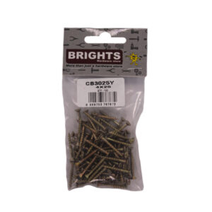 CHIPBOARD SCREWS 4MM X 25MM (100)