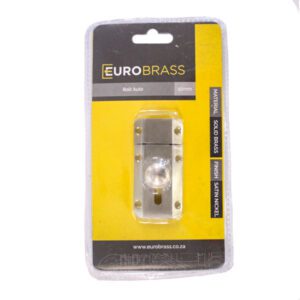 Euro Brass Barrel Bolt Flat Satin Nickle 50MM