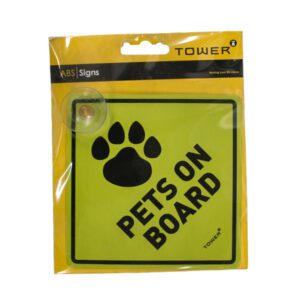 TOWER VEHICLE PETS ON BOARD SIGN 150MM X 150MM