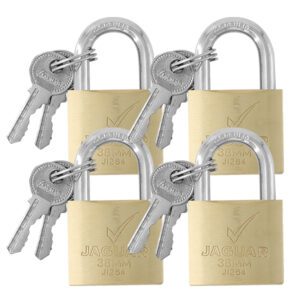 Jaguar Keyed Alike Padlocks 38MM 4-Pack