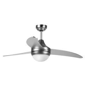 TAURUS SILVER FRESKO 3-BLADE 120CM CEILING FAN 70W WITH LIGHT & REMOTE