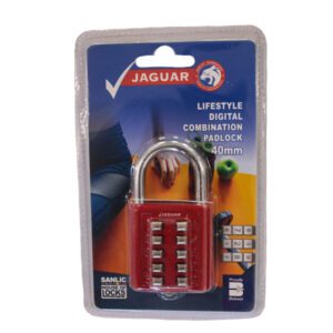 Jaguar Padlock Digital Combination Red 40MM