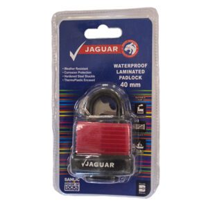 Jaguar Padlock Waterproof Laminated 40MM Red