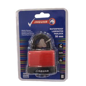 Jaguar Padlock Waterproof Laminated 50MM Red