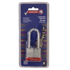 Jaguar Padlock Laminated 40 MM Long Shackle Red