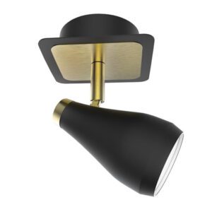 Bright Star Spotlight 1-Light Matt Black and Satin Brass