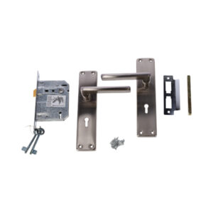 BBL Crystal Styled 3-lever Lockset & Handle Satin Nickel